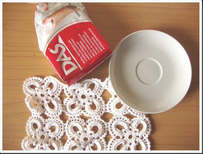 diy clay lace plate supplies