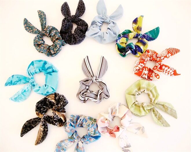 Bunny Ear Scrunchies Eco Friendly by 3 Ptice