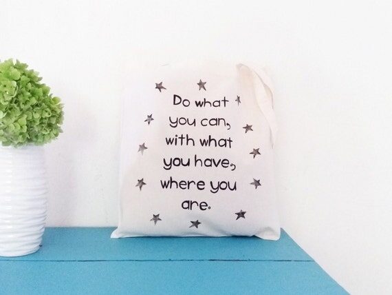 tote bag handpainted quote tote etsy entrepreneur work tote 